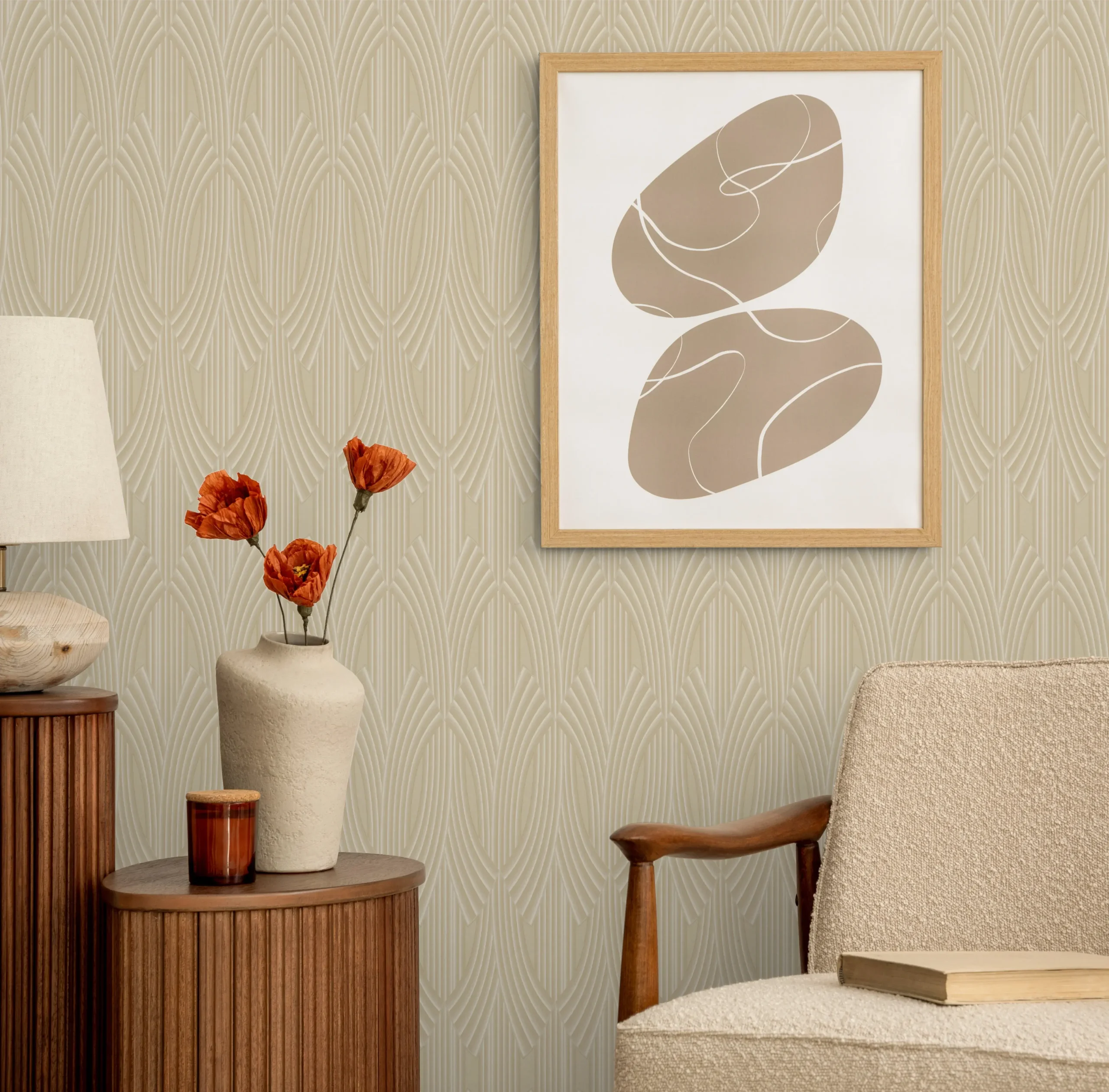 Beige Embossed Wallpaper – Natural Warmth (24102-3)